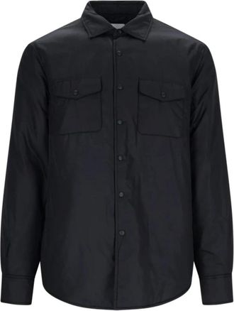 Aspesi Nylon Overhemd Jas - Heren - Casual Overhemden - Zwart - XL - Nylon - Overhemden