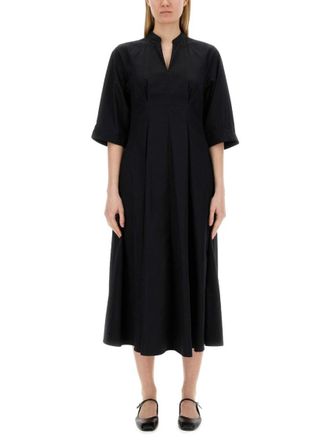 Aspesi Pleated Black Long Dress