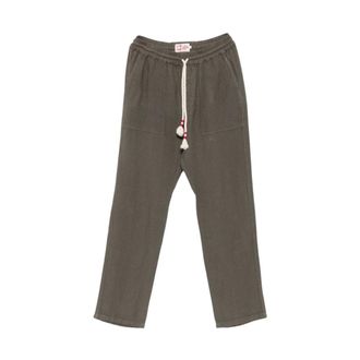 MC2 Saint Barth Calais Linen Trousers - male - MC2 Saint Barth - Straight Trousers - Green - XL - Trousers