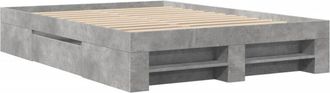 vidaXL Estructura de cama madera de ingeniería gris hormigón 120x190cm Vidaxl
