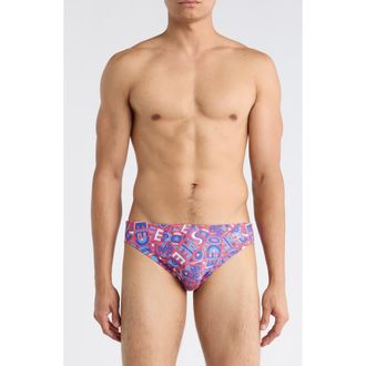 Speedo Print Swim Briefs in Red at Nordstrom Rack, Size 36