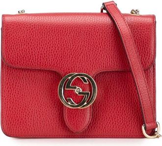 Gucci Pre-owned Leren Crossbody Tas - Dames - Vintage Schoudertas - Rood - ONE Size - Leer - Vintage