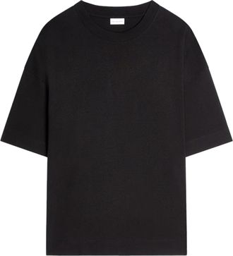 Dries Van Noten Boxy-Fit Black Short-Sleeve T-Shirt with Classic Crew Neckline
