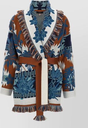 Alanui island soul knit cardigan belt fringe