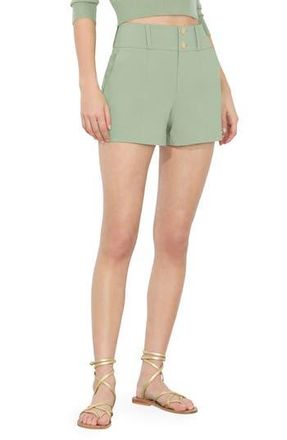Alice & Olivia Mame Cotton Blend Shorts in Sage at Nordstrom Rack, Size 0