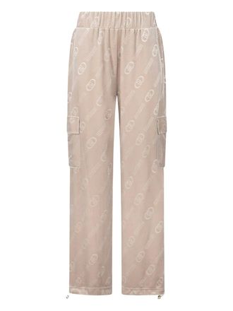 Liu Jo Cargo broek met logopatroon - Beige