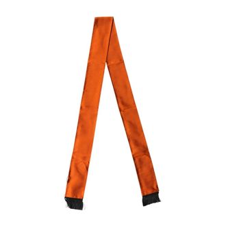 Dolce & Gabbana Silky Scarves, male, Orange, Size: ONE SIZE Silk Fringed Neck Wrap Foulard Scarf