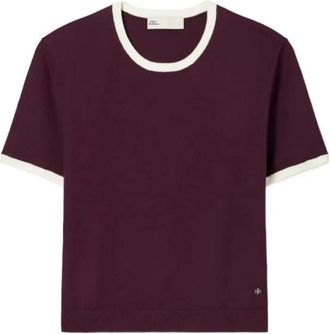 Tory Burch T-shirts en polos - Dames - Ronde hals truien - Rood - M - Truien & Vesten