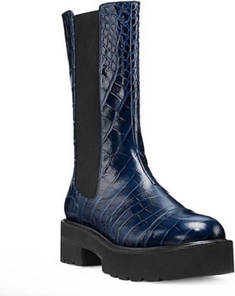 Stuart Weitzman Womens Presley Ultralift Chelsea Boot In Navy