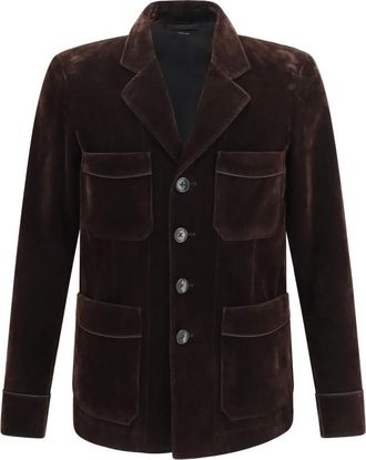 Tom Ford Dark Brown Notched Lapel Blazer