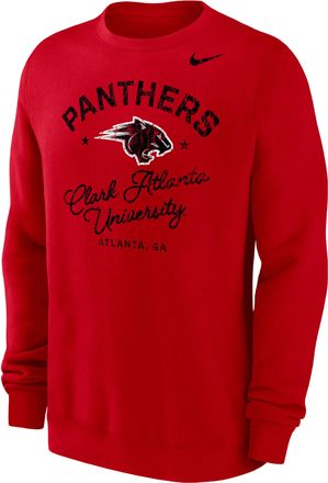 Nike Mens Club Fleece College (Clark Atlanta University) Mens Crew-Neck Sweatshirt in Red | M33778CLAU25-RED