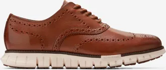Cole Haan Mens ZER&Oslash;GRAND Remastered Wingtip Oxford Shoes - Brown Size 10.5