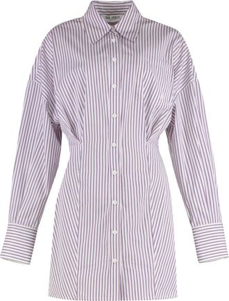 The Attico Pink Striped Shirt Dress