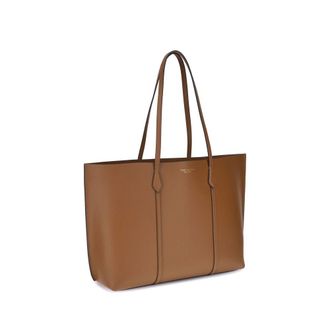 Tory Burch Womens Perry Tote Brown Calf Leather Bos