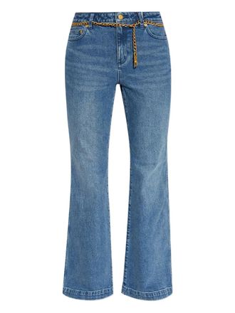 Michael Michael Kors chain-embellished jeans - women - Cotton/Elastane - 2 - Blue