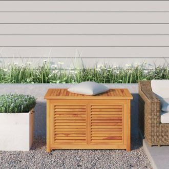 vidaXL vidaXL Contenitore Giardino con Borsa 90x50x58cm Legno Massello Teak