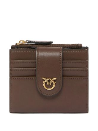 Pinko leather flap wallet - women - Bovine Leather/Cotton - One Size - Brown