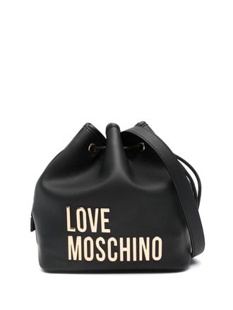 Love Moschino logo-lettering bucket bag - women - Polyurethane - OS - Black