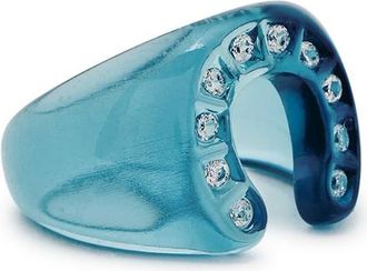 Crystal Haze Lucky Crystal-embellished Ring - Blue - One Size