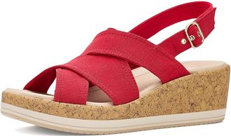 Life Stride Rye Slingback Sandals Womens Wedge Shoes Fire Red : 9.5 M (B), Synthetic