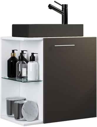 ebuy24 Ebuy24 - Set Vcm De 2 Piezas Lavadero Para Invitados Wc Ba&ntilde;o De Invitados Lavabo Set De Ba&ntilde;o - Hausa-bl (antracita)