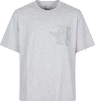 Etro T-shirt met borstzak - Heren - T-shirts - Grijs - L - Katoen - Tops
