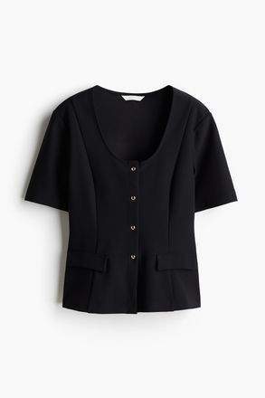 H&M Cardigan mit Kurzarm - Schwarz