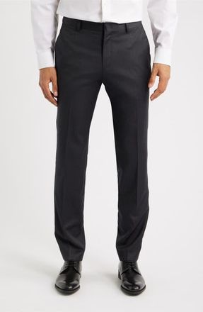 BOSS Genius Slim Fit Wool Suit Pants in Dark Grey at Nordstrom, Size 38L