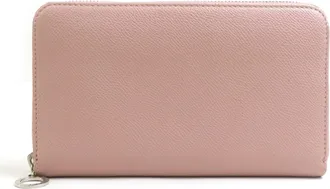 Bulgari Light Pink Leather Long Wallet (Bi-Fold) (Pre-Owned)