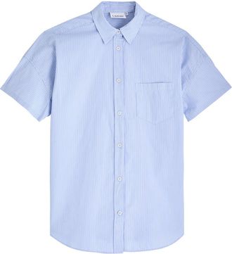 LMND Lemonade Lmnd Lemonade Chiara Striped Cotton-poplin Shirt - Blue And White - L (UK14 / L)