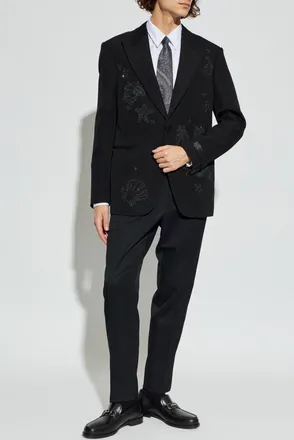 Versace Blazer With Shimmering Crystals, Mens, Black