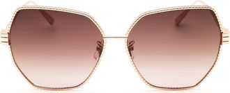 Chopard SCHL28M Oversized Metal Sunglasses - Gold