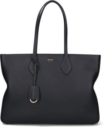 Ferragamo Large Smooth Leather Tote Bag