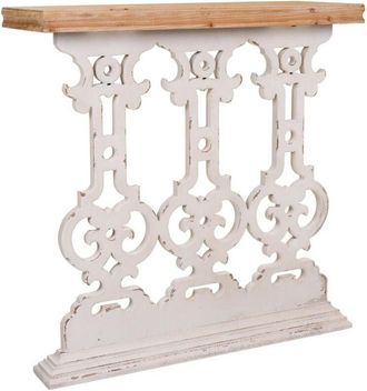 Wanderlust Deco Recibidor De Madera Tallada Blanca 81x30x82