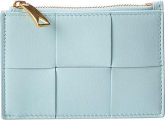 Bottega Veneta Cassette Zippered Intreccio Leather Card Case