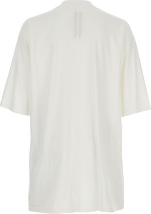 Rick Owens Mens T-Shirt Crew Neck White Cotton T-Shirts And Polos