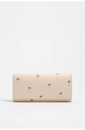 Bimba & Lola Large Leather Palms Wallet in Sand at Nordstrom