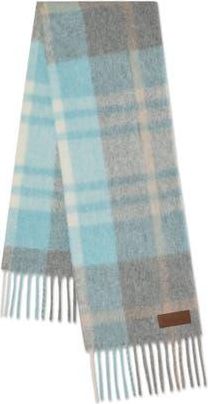 Mulberry Oversized Check Textured Scarf in Grey-Light Blue at Nordstrom