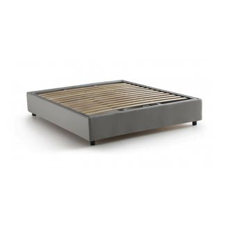 Dmora Dmora - Cama Matrimonial Dbard, Cama Contenedor Con Revestimiento De Tela, 100% Made In Italy, Apertura Frontal, Adecuado Para Colch&oacute;n Cm 140x200, Gri