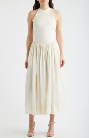 Delfi Madison Halter Midi Dress in Cream at Nordstrom, Size X-Small