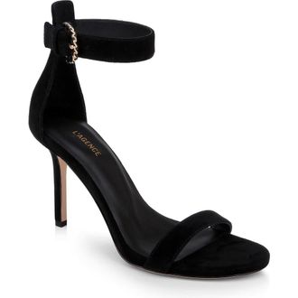 L'agence Gisele VII Sandal in Black Suede at Nordstrom, Size 7.5