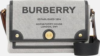 Burberry Womens Horseferry Canvas Note Bag - Black - Size: UNI