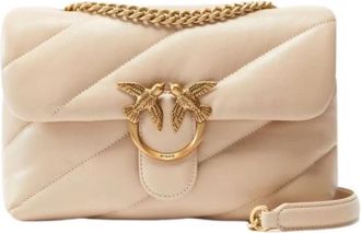 Pinko Shoulder Bag - Dames - Schoudertassen - Beige - ONE Size - Leer - Tassen