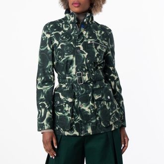 Burberry Rose Waxed Long Sleeve Cotton Jacket, Size XX-Small