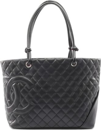 Chanel 2004-2005 large Cambon quilted tote bag - Black
