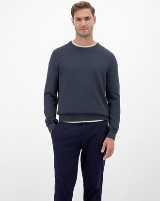 Lerros Strickpullover LERROS Herren Strickpullover in Twist-Struktur, Herren, Gr. XXL, classic navy, 100% Baumwolle, Rundhals, Pullover Strickpullover, Rundh
