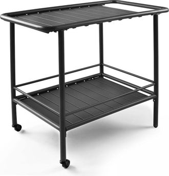 Oviala Oviala - Mesa auxiliar interior con ruedas de acero antracita - Palavas