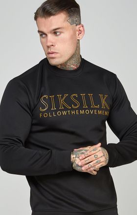 Siksilk Sudadera del logotipo de oro negro L