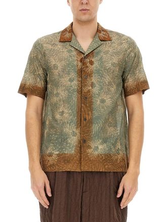 Dries Van Noten Mens Boxy Fit Shirt - Sage Green Cotton - Size EU 48 (Mens)