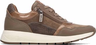 Refresh Womens Casual Low Wedge Sneakers In Taupe
